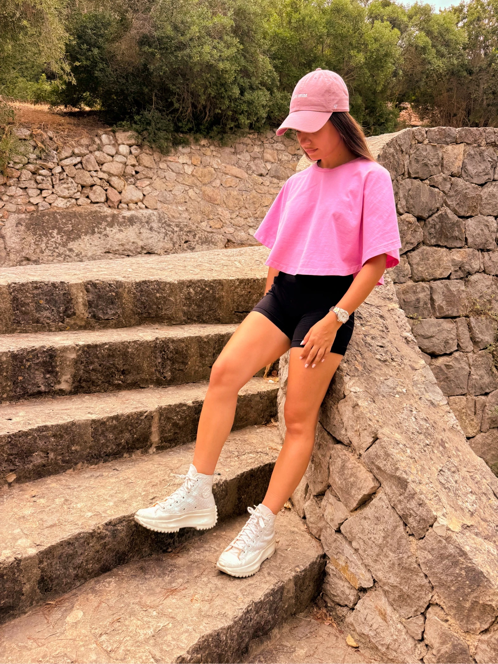 Casual T-shirt met korte mouwen roze – photo 4